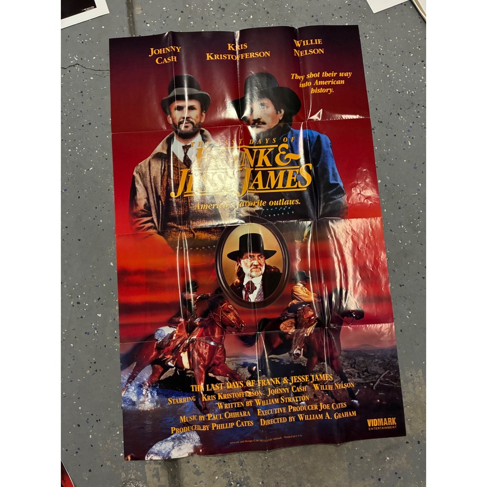 Vintage The Last Days of Frank and Jesse James Movie Poster Johnny Cash Willie N